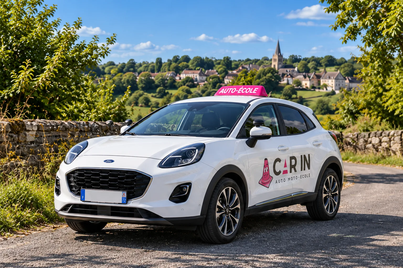 Ford blanche, illustration issue de la maquette Car in Conduite